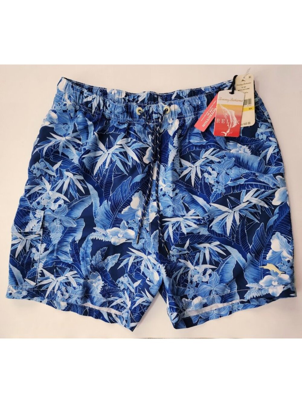 NWT Tommy Bahama Swim Trunks Blue Naples Oasis Bloom 6 in